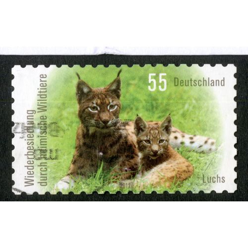 Timbre Oblitéré Deutschland, Luchs, 2012, 55