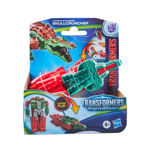 Hasbro Transformers Earthspark  1-Step Flip Changer Skullcruncher