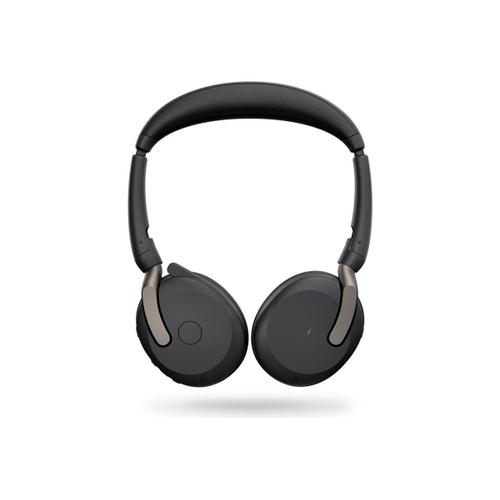 Jabra Evolve2 65 Flex UC Stereo - Micro-casque - sur-oreille - Bluetooth - sans fil - Suppresseur de bruit actif - USB-C - noir - Optimisé pour la CU