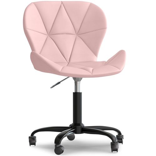 Chaise De Bureau Rembourrée En Simili-Cuir - Structure Noire Winka Rose