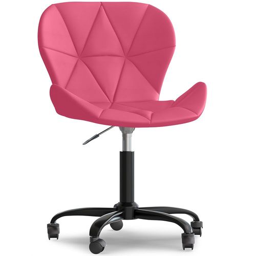 Chaise De Bureau Tapissée En Pu - Winka Structure Noire Fuchsia