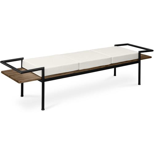 Banc Avec Coussins De Style Scandinave - Bois Et Métal Crème