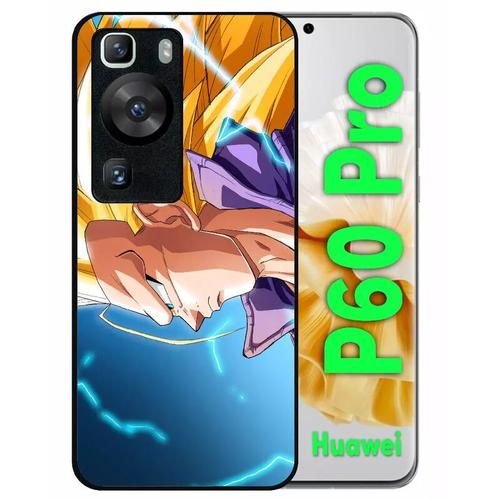 Coque Pour Huawei P60 Pro - Dragon Ball Gt Trunks Super Saiyan 3 - Silicone - Noir