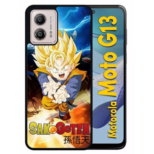 Coque Pour Motorola Moto G13 - Dragon Ball Son Goten Fury - Silicone - Noir