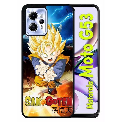Coque Pour Motorola Moto G53 - Dragon Ball Son Goten Fury - Silicone - Noir