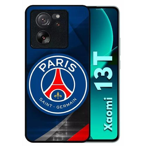 Coque Pour Xiaomi 13t - Psg Paris Saint Germain Metalise - Silicone - Noir