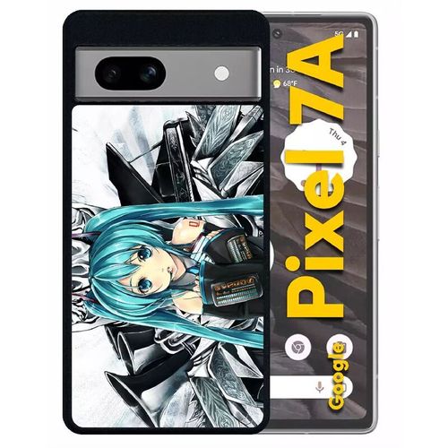 Coque Pour Pixel 7a - Manga Fille - Silicone - Noir
