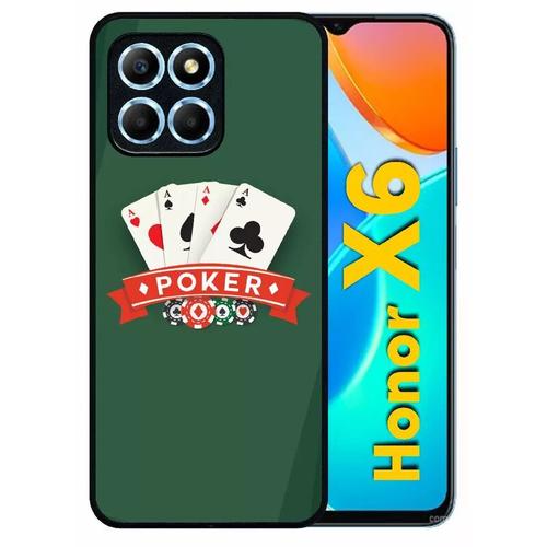 Coque Pour Honor X6 - Poker Casino - Silicone - Noir