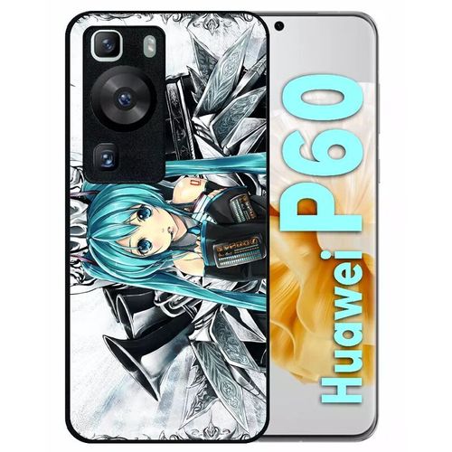 Coque Pour Huawei P60 - Manga Fille - Silicone - Noir
