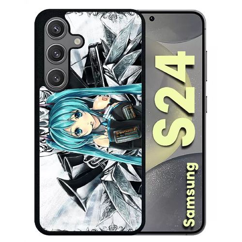 Coque Pour Galaxy S24 - Manga Fille - Silicone - Noir