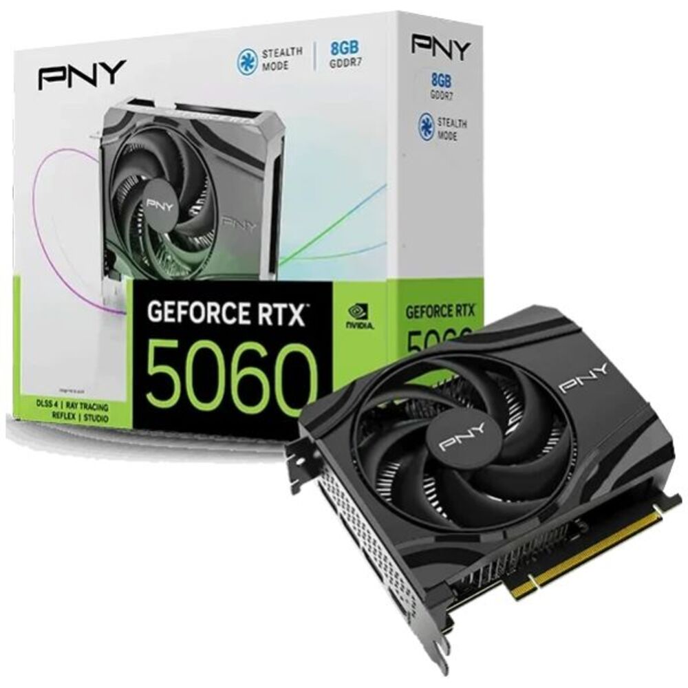 PNY GeForce RTX 5060 Single Fan, GeForce GeForce RTX 5060, 8.0 GB G...
