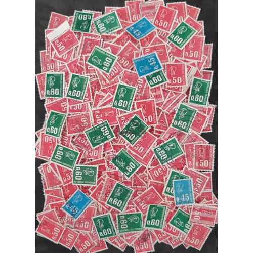 Lot Vrac De Plus De 470 Timbres Marianne De Béquet Oblitérés, France, Années 1970-1975