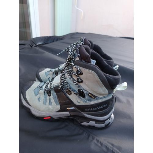 Chaussures De Randonnée Même Haute Montagne, Bonne Adherence Montée Comme Descente Taille 38 Femme Marque Salomon Goretex Portées 2 Fois, Ne Me Conviennent Pas Vendu 100 Euros