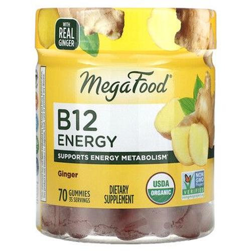 Megafood B12 Energy, Gingembre, 70 Gommes