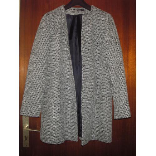 Veste Ouverte Mi-Longue Monoprix, Taille46, Coloris Gris Chiné, Entièrement Doublée, 2 Poches En Biais Sur Le Devant, 82% Coton, 10% Polyester, 5% Acrylique, 3% Autres Fibres, Doublure 100% Polyester.