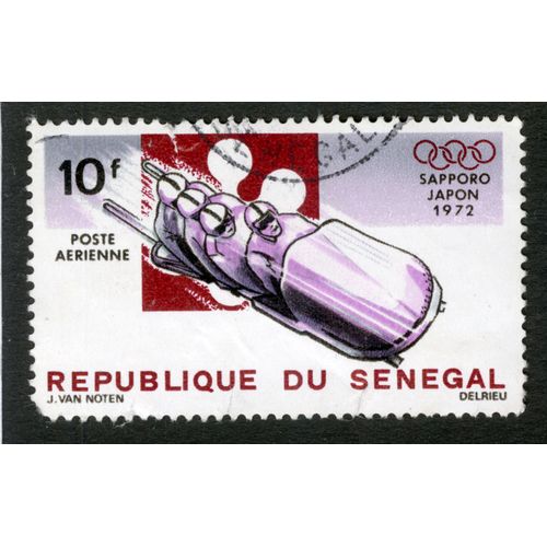 Timbre Oblitéré République Du Sénégal, Sapporo Japon 1972, Poste Aérienne, 10 F