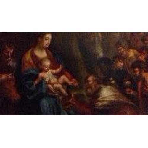 Tableau Du 17iem Siècle De Carlo Maratti Huile Sur Toile Encadré En Bois Doré La Dimension De La Toile Est De 68cm Par 59cm