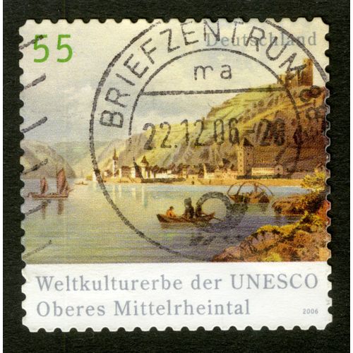 Timbre Oblitéré Deutschland, Welkulturerbe Der Unesco, Oberes Mittelrheintal, 2006, 55