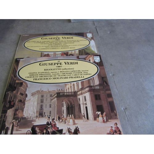2 Disques 33 Tours Giuseppe Verdi Rigoletto ( Selection Franscesco Molinari Pradelli :: Airs Tires De Il Corsaro I Due Foscari Battaglia Legnano Lamberto Gardelli Roberto Benzi ( Grands Maitre Alpha