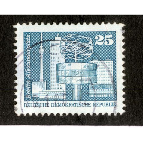 Timbre Oblitéré Deutsche Demokratische Republik, Berlin Alexanderplatz, 25