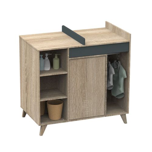 Commode À Langer Évolutive Nova Gris Volcan - Sauthon Meubles
