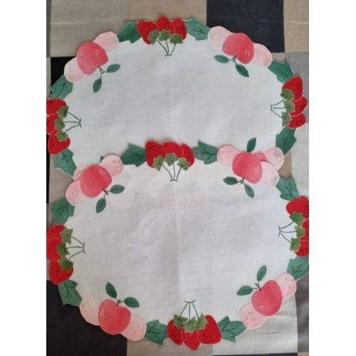 Lot De 2 Napperons Thème Fruits
