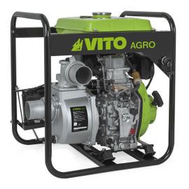 Motopompe Professionnelle Moteur 4T Diesel 5CV Pompe à eau Raccord 3"/80 mm Demarrage electrique VITO
