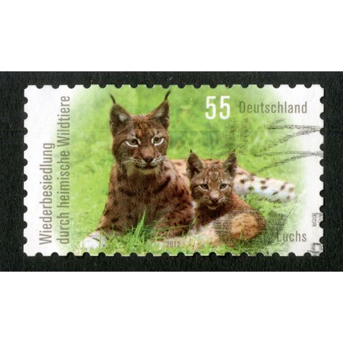 Timbre Oblitéré Deutschland, Luchs, 2012, 55