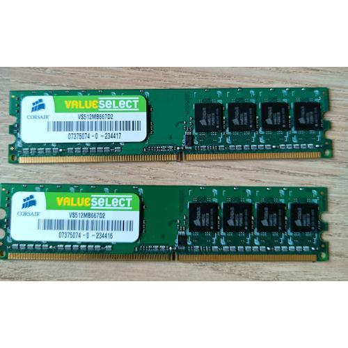 Mémoire RAM Corsair DDR2 DIMM 2x512MB