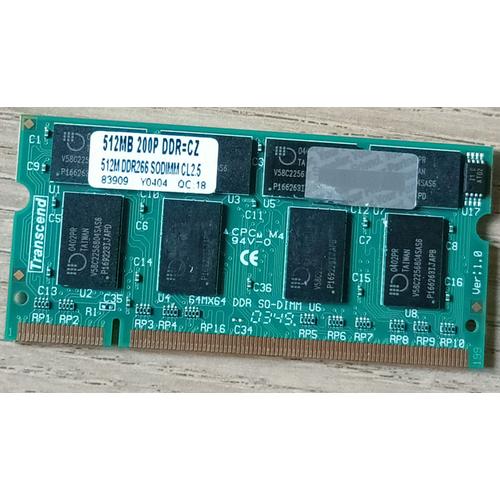 Mémoire RAM TRANSCEND 512Mo DDR266 SO-DIMM CL2.5