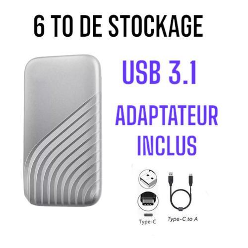 DISQUE DUR EXTERNE 6 To USB 3.1  de Stockage - Gris