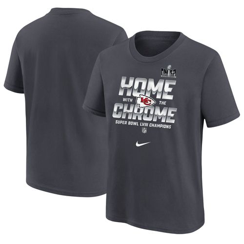 T-Shirt Nike Anthracite Pour Jeunes Des Chiefs De Kansas City Super Bowl Lviii Champions Parade