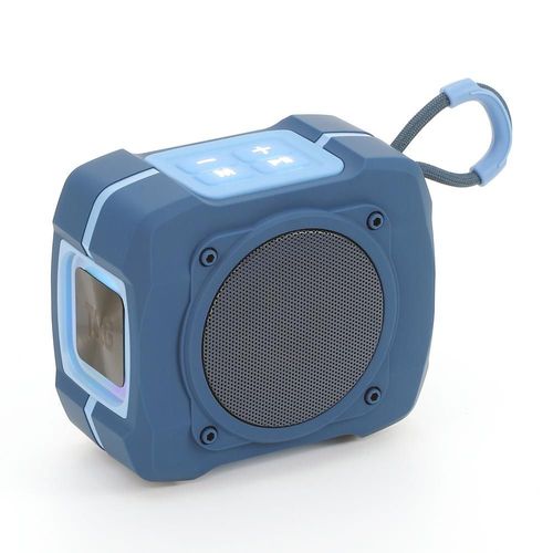 Enceinte Bluetooth Portable LED Colorée, Super Bass, Appels Mains Libres, Autonomie Longue Durée Gris YONIS