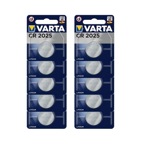 Varta Set de 10 CR2025 Pile Électronique Lithium