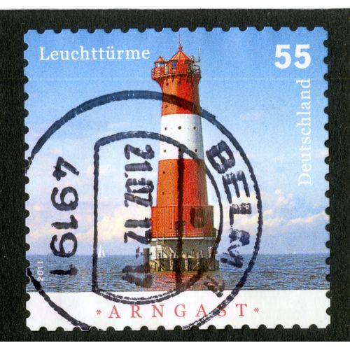 Timbre Oblitéré Deutschland, Arngast, Leuchttürme, 2011, 55