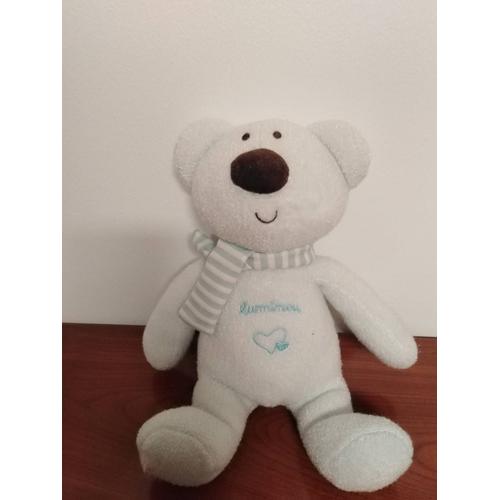 Doudou Ourson Luminou Bleu Clair