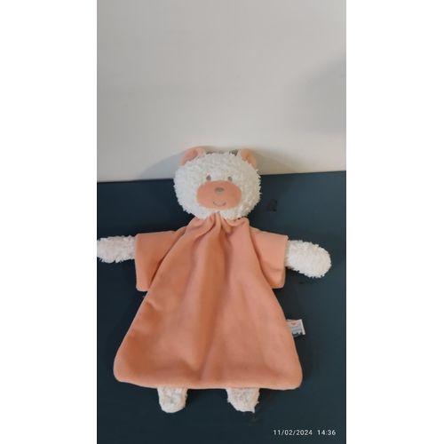 Doudou Ours Sucre D'orge - Orange Saumon