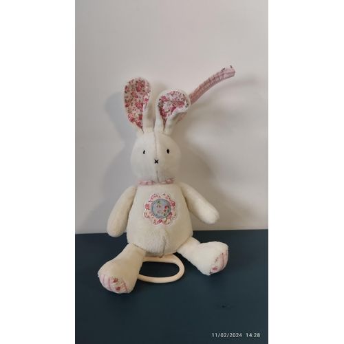 Doudou Lapin Musical Écru Fleurs Liberty Jellycat