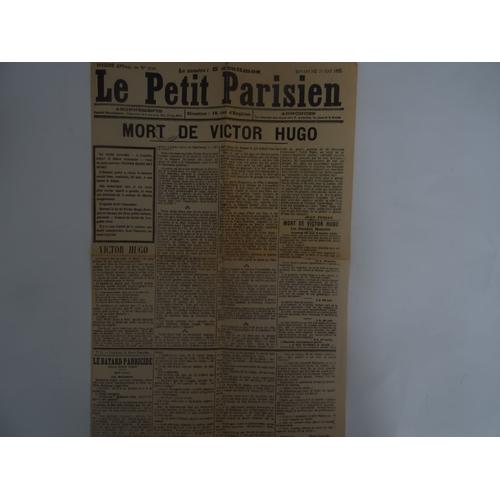 Le Petit Journal Du 24 Mai 1885 'facsimilé (La Mort De Victor Hugo)