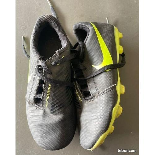 Crampons Enfant Foot Nike Phatom Vnm Pointure 29,5 Jaune Et Noir