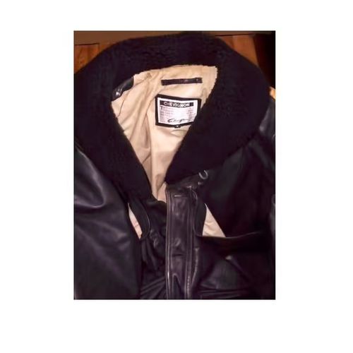 Grande Veste Cuir Bomber Parka Chevignon Blouson Surveste Cuir Maron Col Fourrure Mouton Original Large L 52 Qualité Doublure Chaud Look Motard Rocker Bombadier Doublure Vetement Elegant Confort Biker