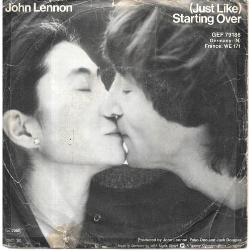 John Lennon : (Just Like) Starting Over / Kiss Kiss Kiss (Yoko Ono) [Vinyle 45 Tours 7"] 1980