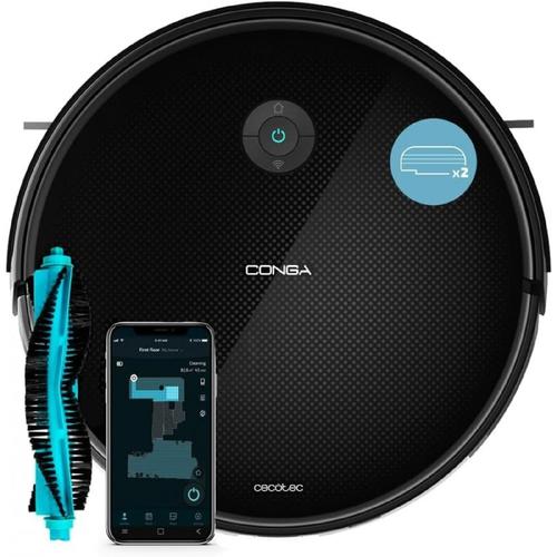 Cecotec Robot aspirateur Conga 2499 Ultra X-Treme avec Technologie gyroscopique. Lave, Aspire et balaye, 2200 Pa, App, Brosse Multifonction, Réservoir Mixte, 3 L, WiFi, Bluetooth