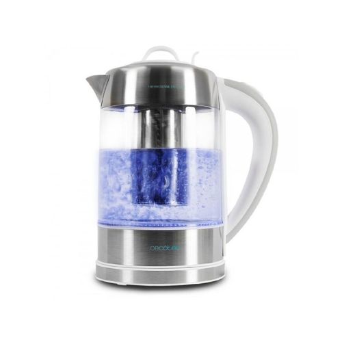 Cecotec Bouilloire Électrique Thermosense 370 Clear. 1.7 L, Verre Borosilicate, Sans Bpa, Base 360º, Filtre Anticalcaire, Triple Système De Sécurité, 2200 W.