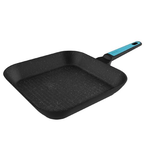 Cecotec Grill Polka Platinum 28 Grill Thunder. Diamètre 28 Cm, Aluminium Forgé, Revêtement Antiadhésif Teflon Platinum Plus, Compatible Avec Le Lave-Vaisselle Et Toutes Les Cuisinières, Sans Pfoa.