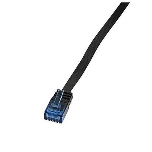 LOGILINK Câble patch plat U/UTP, Cat. 5e, 0,25 m, noir