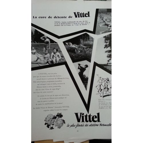 Belle Publicité Papier: Station Thermale Vittel, Parue Dans La Presse En 1955