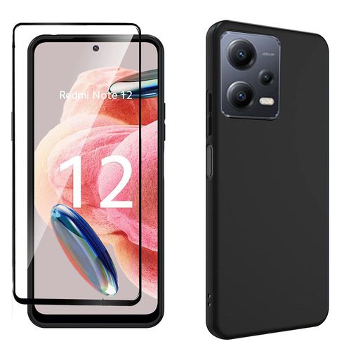 Pack Coque Noire En Tpu Et Protection Écran Complet Vitre Full Cover Noir En Verre Trempé Pour Xiaomi Redmi Note 13 Pro 5g - Xeptio