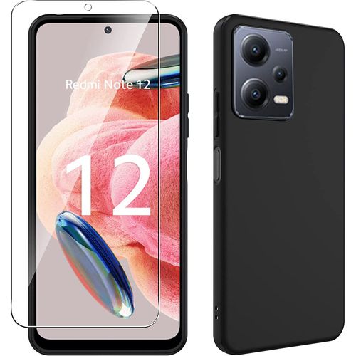 Pack Coque Noire En Tpu Et Protection Écran Vitre En Verre Trempé Pour Xiaomi Redmi Note 13 Pro 5g - Xeptio