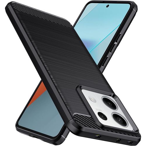 Coque Protection Noire Style Carbone Pour Xiaomi Redmi Note 13 Pro 5g Souple Antichoc Xeptio